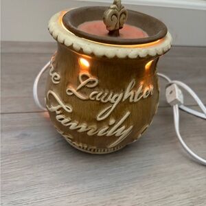 Family & Laughter Ceramic Electric Wax Warmer in Brown and Cream